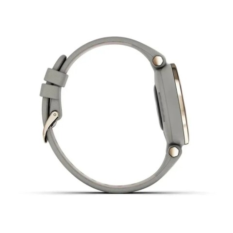 Смарт-годинник Garmin Lily Classic з кремово-золотистим безелем, сірим корпусом та італійським шкіряним ремінцем