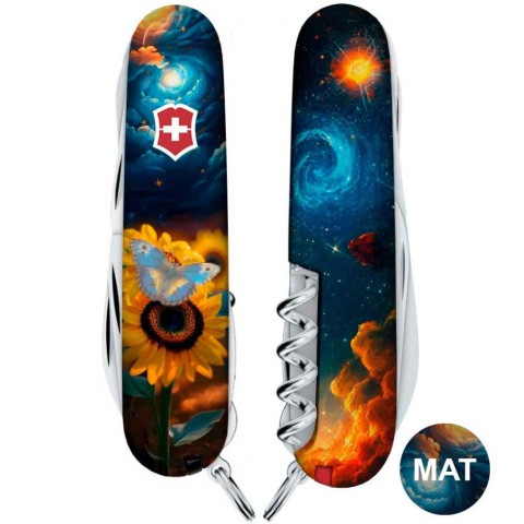 Ніж Victorinox Huntsman Ukraine 91мм,15функ ,Зоряний метелик