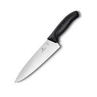 Кухонний ніж Victorinox SwissClassic Carving лезо 20см широке з чорн. ручкою у подар.упак.