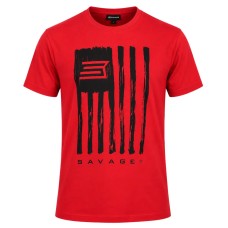 Футболка Savage SHORT SLEEVE T-SHIRT / BLACK SAVAGE FLAG M красный