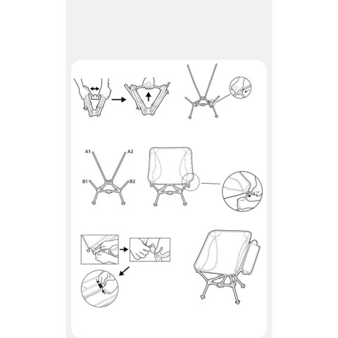 Крісло складане Naturehike Clamshell 001 Triangle Folding Moon Chair, чорний
