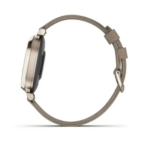 Смарт-годинник Garmin Lily 2 Classic кремово-золотистий із кавовим нейлоновим ремінцем