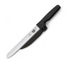 Кухонний ніж Victorinox DUX лезо 21см хвил. з направляючою з чорн. ручкою