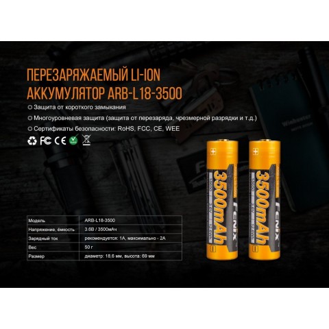 Зарядний пристрій Fenix ARE-X11set + акумулятором Fenix 3500 mAh