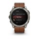 Смарт-годинник Garmin fenix 8 AMOLED (51 мм) Sapphire титановий з каштановим шкіряним ремінцем