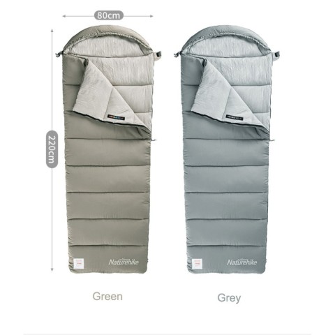 Спальний мішок з капюшоном Naturehike M300 NH20MSD02, зелений, правий