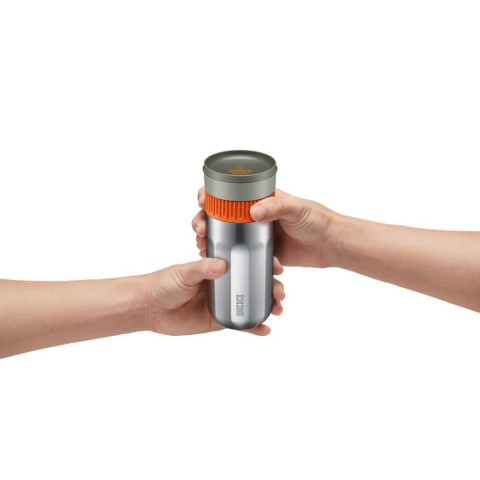 Портативна еспресо-кавоварка Wacaco Nanopresso сіра, механічна, для меленої кави