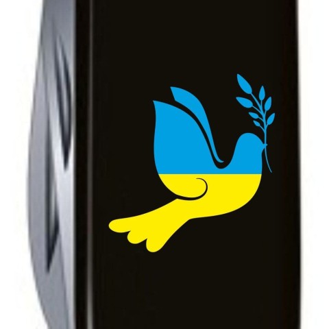 SPARTAN UKRAINE  91мм/12функ/черн /штоп /Голубь мира син-желт.