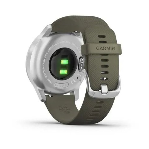 Смарт-годинник Garmin vivomove Style зі сріблястим корпусом і торфяним ремінцем