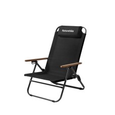 Крісло складане з регульованим нахилом Naturehike CNK2550JJ012, вуглецева сталь, чорний