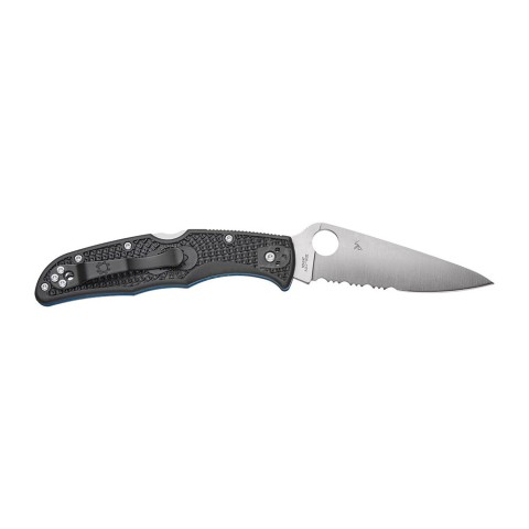 Ніж Spyderco Endura 4, Thin Blue Line, полусеррейтор