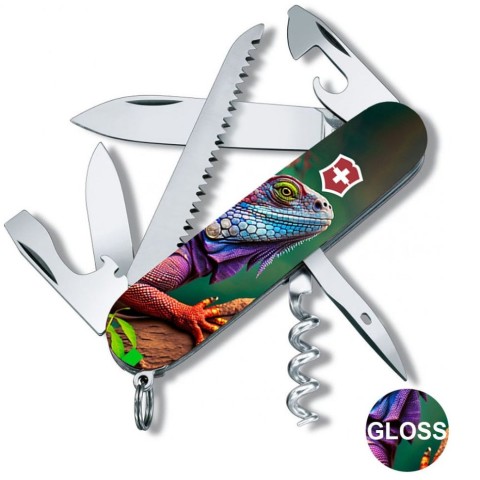 Ніж Victorinox Camper Animal 91мм,13функ ,Хамелеон