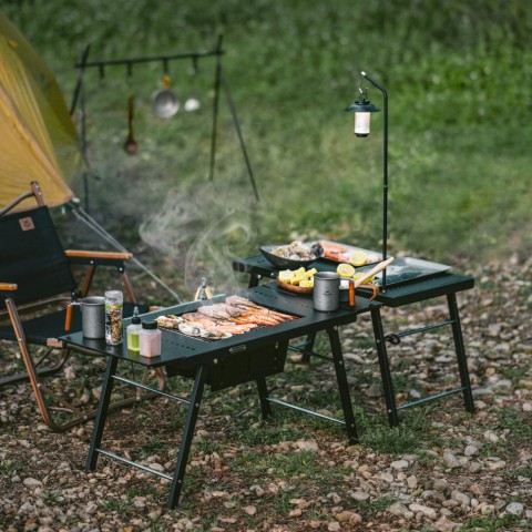 Стіл для барбекю сталевий Naturehike CNK2350CF018, чорний