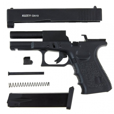 Стартовый пистолет KUZEY GN-19#2 Black/Black Grips