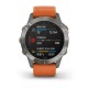 Смарт-часы Garmin fenix 6 Pro Sapphire титановые с темно-оранжевым ремешком