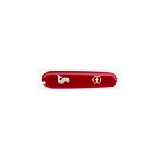 Накладка на ніж Victorinox 91мм red передня з лого & fish (Va+)
