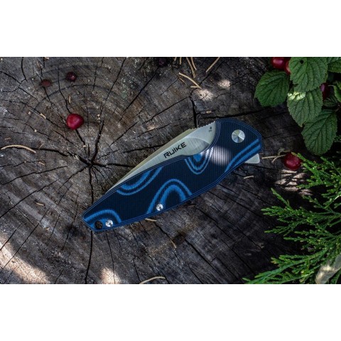 Ніж складаний туристичний Ruike Fang P105-Q, (9.2 см) 14C28N / G10 синій