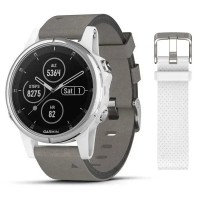 Смарт-часы Garmin fenix 5S Plus Sapphire белые с серым замшевым ремешком