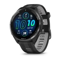 Смарт-годинник Garmin Forerunner 965 з карбоново-сірим титановим безелем, чорним корпусом та чорним/сірим силіконовим ремінцем