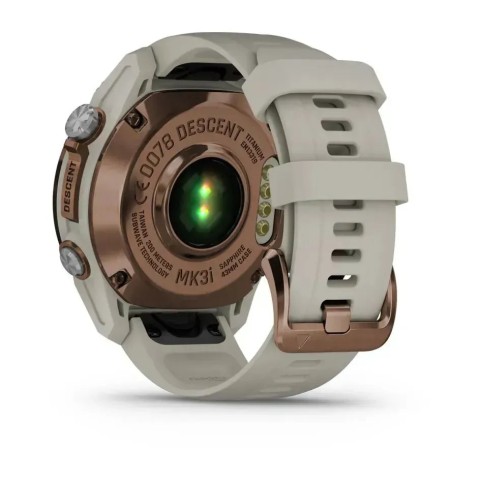 Смарт-годинник Garmin Descent Mk3i (43 мм) бронзовий PVD титановий із силіконовим ремінцем кольору французький сірий і Descent T