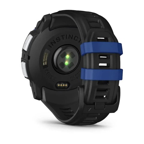 Смарт-годинник Garmin Instinct 3 (50 мм) Solar білий камінь/чорний/синя блискавка