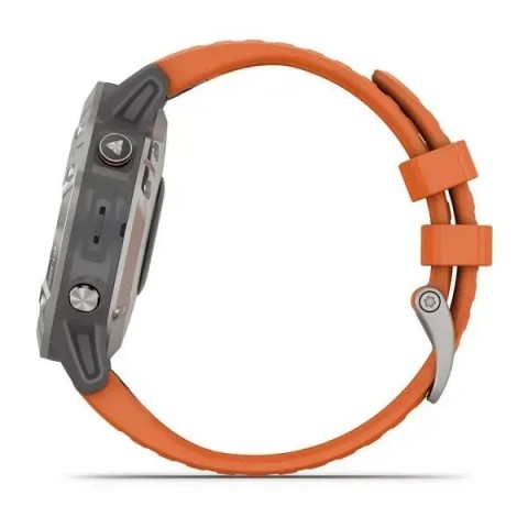 Смарт-часы Garmin fenix 6 Pro Sapphire титановые с темно-оранжевым ремешком