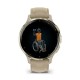 Смарт-часы Garmin Venu 3s французский серый с золотистым стальным безелем и кожаным ремешком