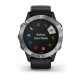 Смарт-годинник Garmin fenix 6 сріблястий з чорним ремінцем