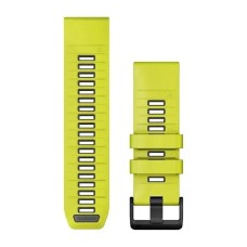 Ремінці для годинника Garmin QuickFit 26 силіконові яскраво-жовті/графітові