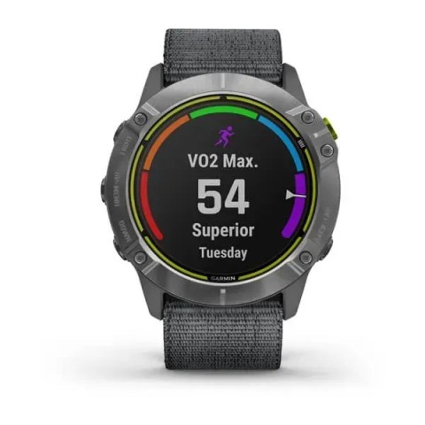 Смарт-годинник Garmin Enduro сталевий з сірим нейлоновим ремінцем UltraFit