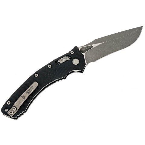 Нож Microtech Amphibian Ram-Lock, клинок Apoc Fluted, черная рукоять G10