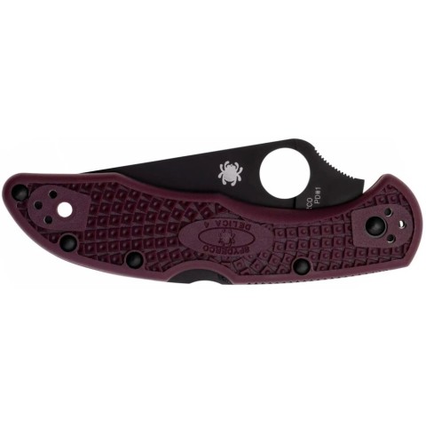 Ніж Spyderco Delica 4 Lightweight Black Blade Micro-Melt PD1, FRN burgundy