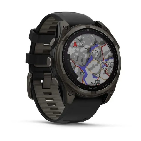 Смарт-годинник Garmin fenix 8 (47 мм) Sapphire Solar карбоново-сірий DLC титан чорний/гравійно-сірий