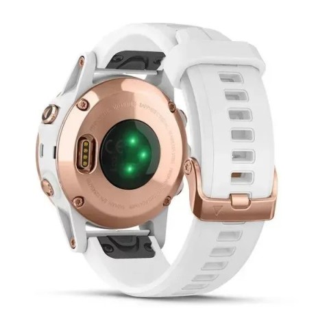 Смарт-годинник Garmin fenix 5S Plus Sapphire рожево-золотистий з білим ремінцем
