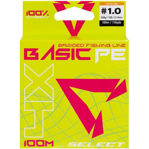 Шнур Select Basic PE Orange 100m #1.0/0.14mm 15lb/6.8kg