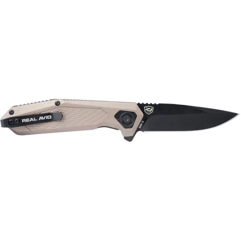 Нож Real Avid RAV-3, Black Oxide, Aluminum + SS ц:beige