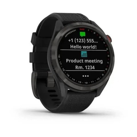 Смарт-часы Garmin Approach S42 темно-серые с черным ремешком