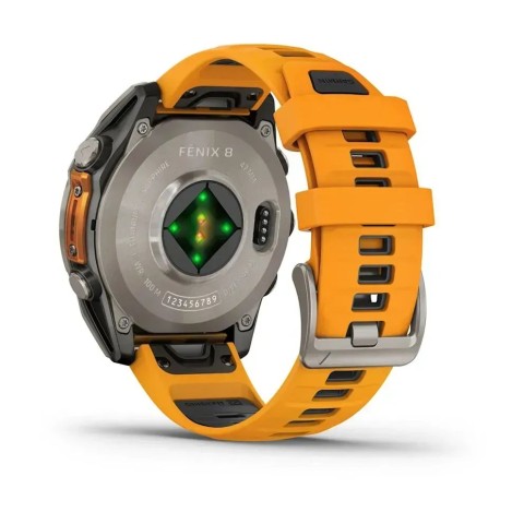 Смарт-годинник Garmin fenix 8 AMOLED (47 мм) Sapphire титан помаранчевий/графіт