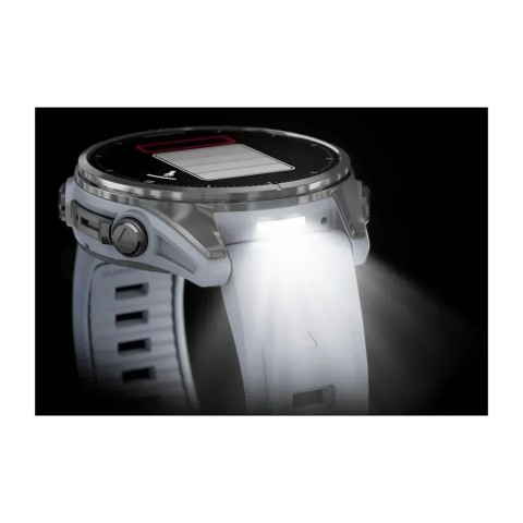 Garmin Fenix 8 AMOLED (43 мм) сріблястий/білий камінь