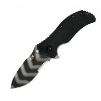 Ніж складний Zero Tolerance FOLDER G-10 BLACK/TIGER STRIPE SERRATED 0350TSST