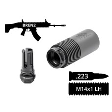 Задня частина AFTactical BS44-SLA-FH з швидкоз’ємом SLA та полум’ягасником, .223 (5.56мм), 14x1 Lh, CZ BREN 2