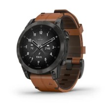 Смарт-часы Garmin epix Gen 2 Sapphire черные титановые с каштановым кожаным ремешком