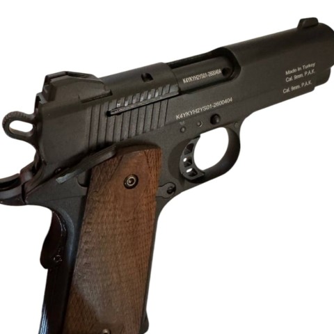 Стартовий пістолет KUZEY 911-SX#2 Black/Brown Wooden Grips