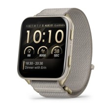 Смарт-часы Garmin Venu X1 золотистый / титан с ремешком цвета французский серый