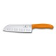 Нож кухонный Victorinox SwissClassic Santoku Fluted 17 cм, оранжевый, блистер