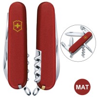 Ніж Victorinox Spartan Mat 91мм,12функ,черв.мат,штоп,жовт.лого
