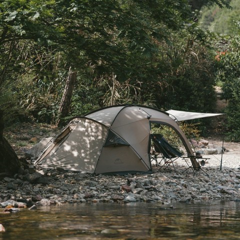 Намет двомісний з великим тамбуром та навісом Naturehike Shandi CNK2300ZP017, сірий