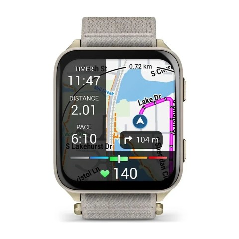 Смарт-годинник Garmin Venu X1 золотистий / титан із ремінцем кольору французький сірий