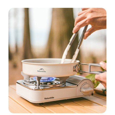 Сковорідка зі складаною ручкою Naturehike CNK2450CF013, 17,5 см, алюміній, біла