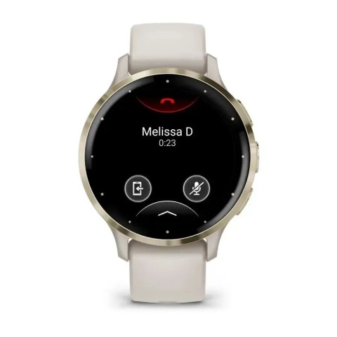Смарт-часы Garmin Venu 3s айвори с золотистым стальным безелем и силиконовым ремешком